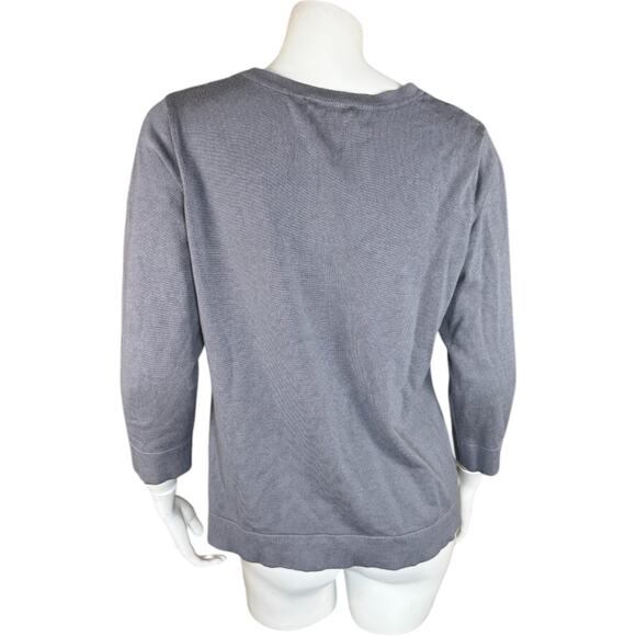 Attitudes by Renee Printed Statement Sweater Heart Flutters Medium Gray - Picture 7 of 13